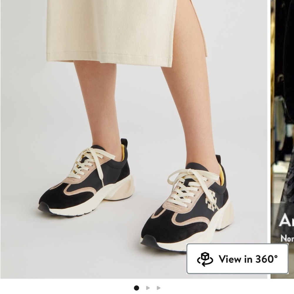 Tory Burch Black and Cream Sneakers